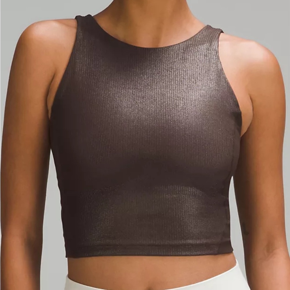 lululemon Align High-Neck Tank Top in Espresso Radiate Transparent Foil